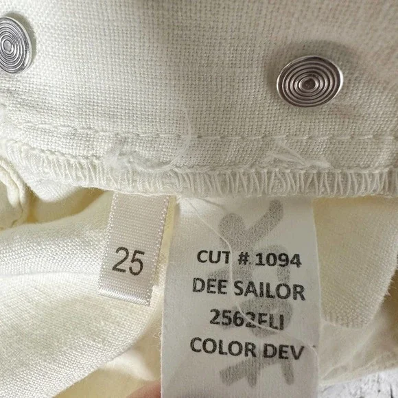 L’AGENCE Dee High Rise Sailor Linen Pants Bone color Size 25 - Picture 10 of 12
